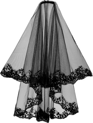 Women mesh veils - black, bridal