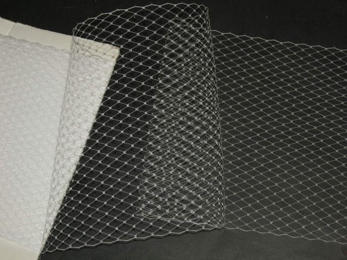 White birdcage bridal veil