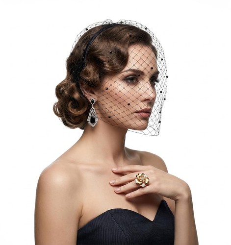 Birdcage veil black - veil,,