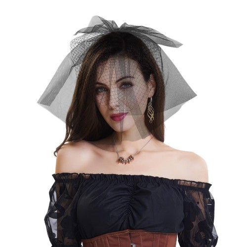 Birdcage mesh face veil - face,