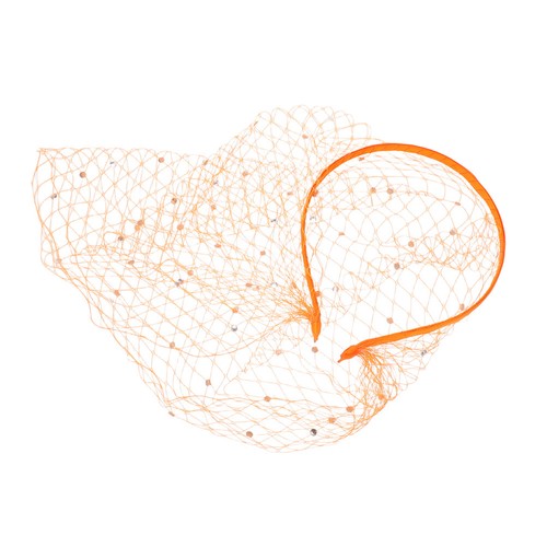 Orange birdcage veil headband - orange,