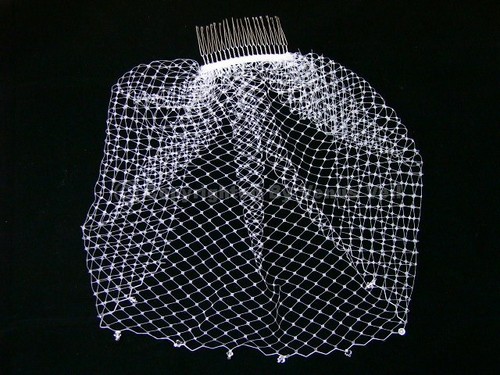 White bridal birdcage - 9",