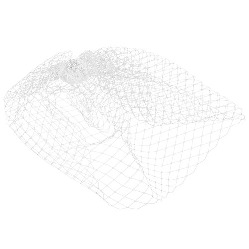 White birdcage veil bridal - white,